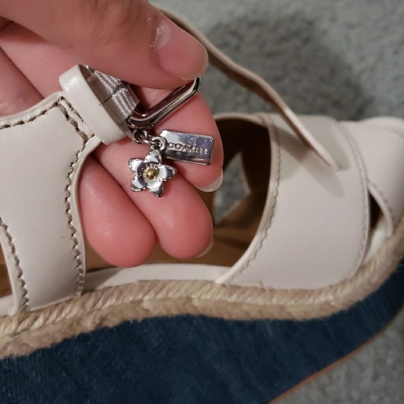 Coach wedges shoes high heel nude jean size 36.5 - Picture 3 of 6